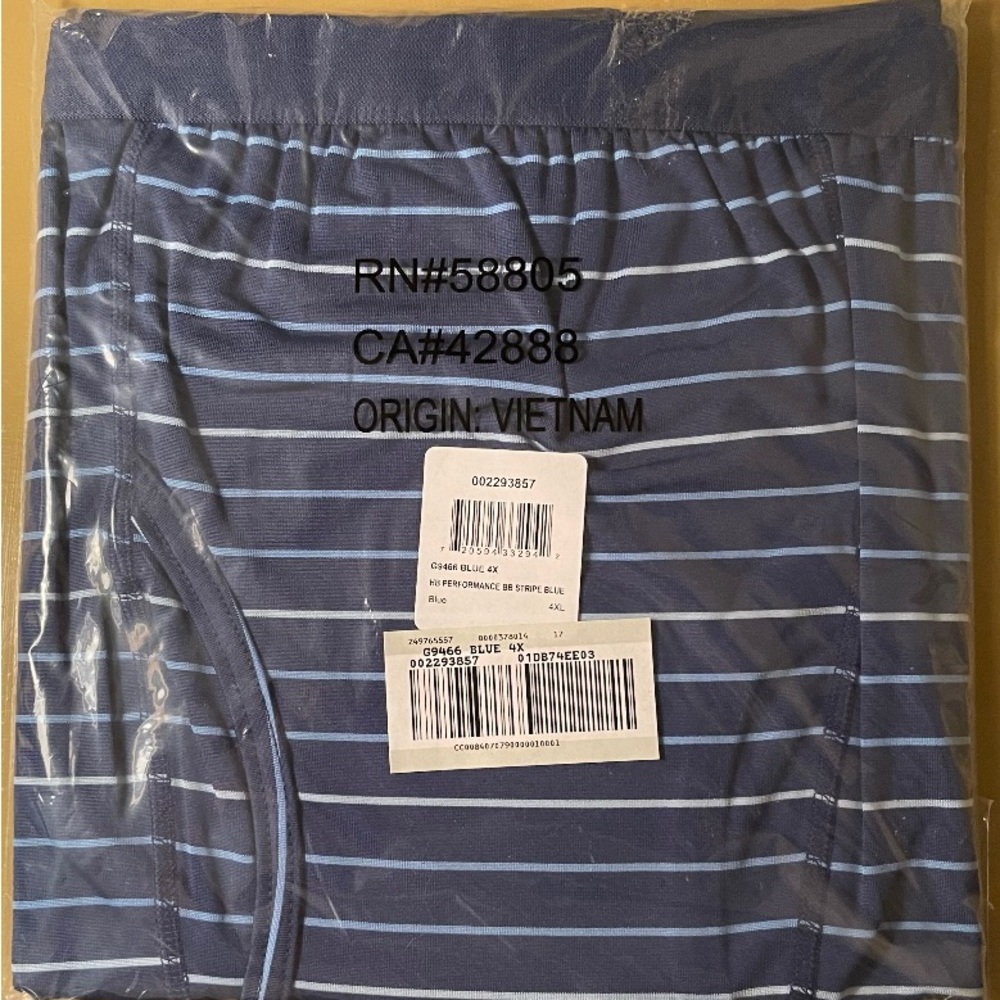 DXL blue and white striped boxer briefs 4XL (2 pairs)